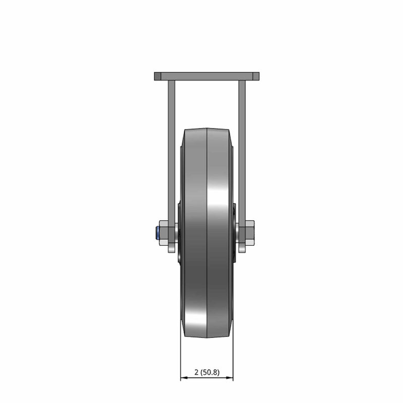 8"x2" Kingpinless Rigid Caster with Ergonomic Advanced Rubber Wheel