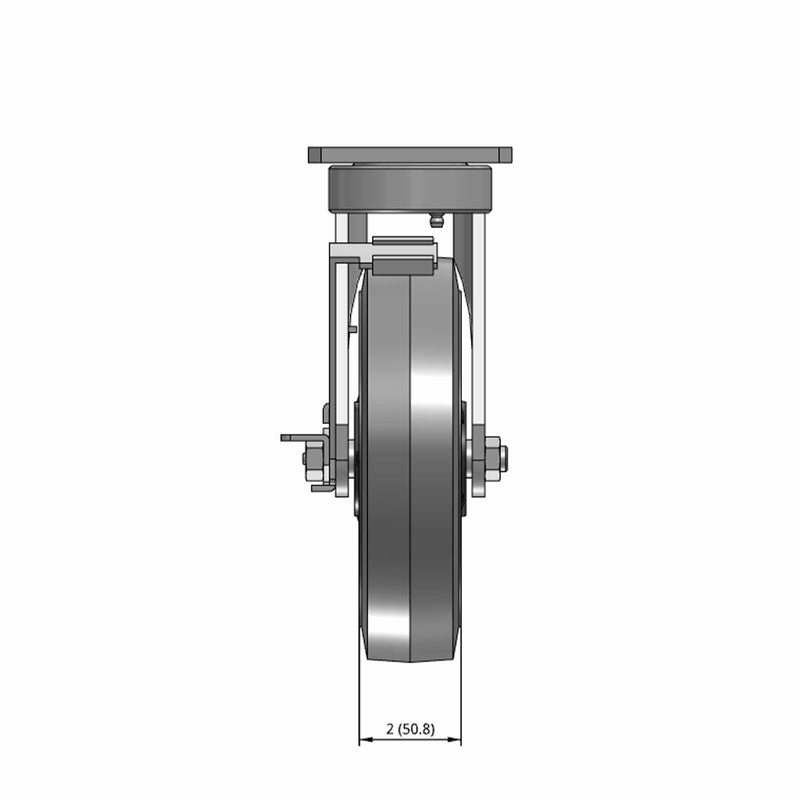 8"x2" Kingpinless Locking Caster with Ergonomic Advanced Rubber Wheel