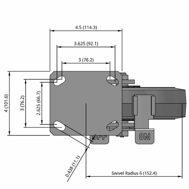 8"x2" Kingpinless Locking Caster with Ergonomic Advanced Rubber Wheel