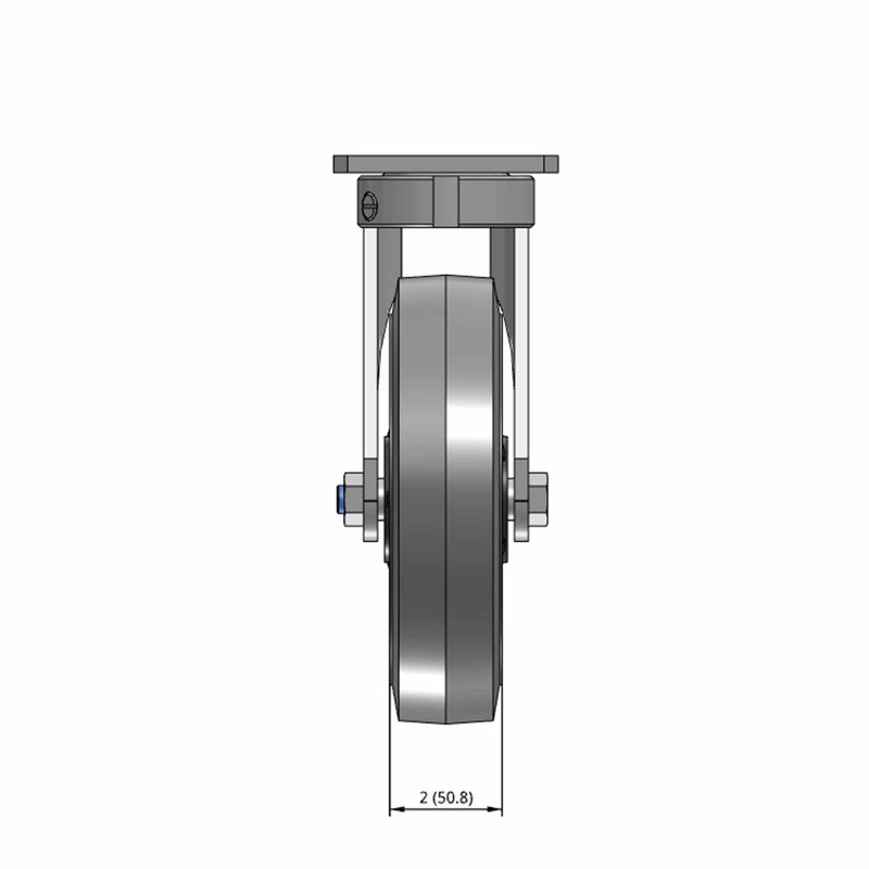 8"x2" Kingpinless Swivel Caster with Ergonomic Advanced Rubber Wheel