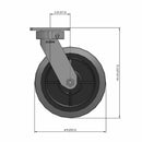 8"x2" Kingpinless Swivel Caster with Ergonomic Advanced Rubber Wheel