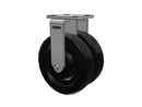 Dual Wheel Kingpinless 8"x2" Phenolic Wheel Rigid Caster with 4"x4.5" Plate