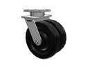 Dual Wheel Kingpinless 8"x2" Phenolic Wheel Caster with 4"x4.5" Plate