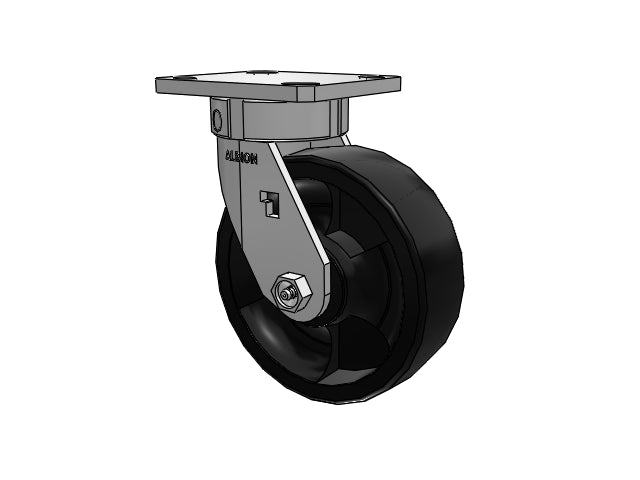 Stainless Kingpinless 6"x2" Nylon High-Heat Wheel Caster with 4"x4.5" Plate