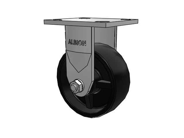 Stainless Kingpinless 5"x2" Polypropylene Wheel Rigid Caster with 4"x4.5" Plate