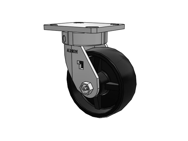 Stainless Kingpinless 5"x2" Polypropylene Wheel Caster with 4"x4.5" Plate