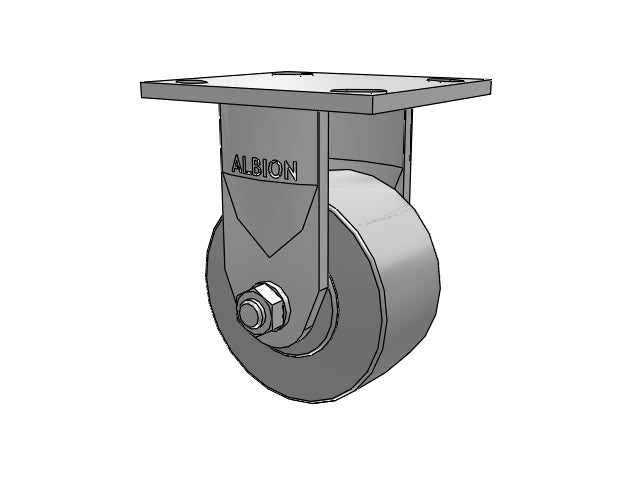 Stainless Kingpinless 4"x2" XP Solid Polyurethane Rigid Caster with 4"x4.5" Plate