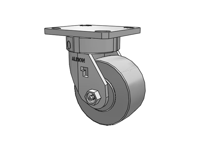 Stainless Kingpinless 4"x2" XP Solid Polyurethane Caster with 4"x4.5" Plate