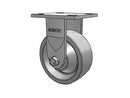 Stainless Kingpinless 5"x2" XP Solid Polyurethane Rigid Caster with 4"x4.5" Plate