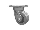 Stainless Kingpinless 4"x2" Performance XS Rubber Delrin Bearing Caster with 4"x4.5" Plate