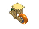 Shock-Absorbing 5"x2" MAX-Efficiency Orange Rigid Poly-Spring Caster with 4"x4.5" Plate