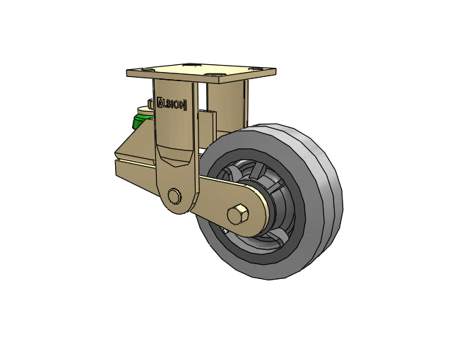 Shock-Absorbing 6"x2" Performance XS Rubber Rigid Poly-Spring Caster with 4"x4.5" Plate