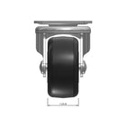 Top dimensioned CAD view of a Faultless Casters 2" x 1" wide wheel Swivel caster with 1-7/8" x 2-9/16" top plate, without a brake, Polypropylene wheel and 150 lb. capacity part