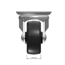 Top dimensioned CAD view of a Faultless Casters 3" x 1.25" wide wheel Swivel caster with 3-1/8" x 4-1/8" top plate, without a brake, Polypropylene wheel and 270 lb. capacity part