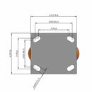 5"x2" USA-Rig Rigid Caster with MAX-Efficiency Orange Wheel