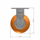 5"x2" USA-Rig Rigid Caster with MAX-Efficiency Orange Wheel