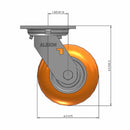 5"x2" USA-Rig Swivel Caster with MAX-Efficiency Orange Wheel