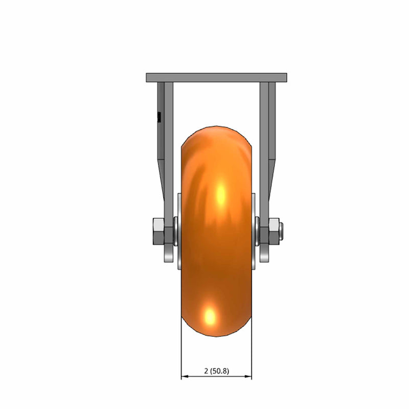 6"x2" USA-Rig 7.5" High Rigid Caster with MAX-Efficiency Orange Wheel