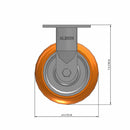 6"x2" USA-Rig 7.5" High Rigid Caster with MAX-Efficiency Orange Wheel