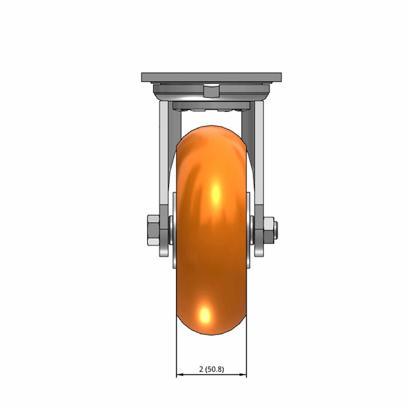 6"x2" USA-Rig 7.5" High Swivel Caster with MAX-Efficiency Orange Wheel
