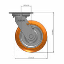 6"x2" USA-Rig 7.5" High Swivel Caster with MAX-Efficiency Orange Wheel