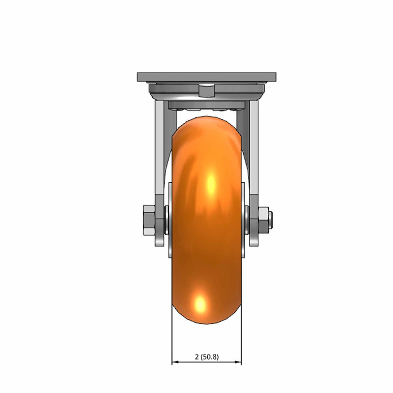 6"x2" USA-Rig Swivel Caster with MAX-Efficiency Orange Wheel