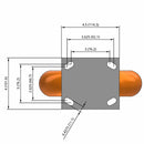 8"x2" USA-Rig Rigid Caster with MAX-Efficiency Orange Wheel