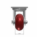 Top dimensioned CAD view of an Albion Casters 4" x 2" wide wheel Swivel caster with 4" x 4-1/2" top plate, without a brake, AX - Round Polyurethane (Aluminum Core) wheel and 700 lb. capacity part