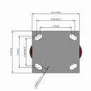 5"x2" USA-Rig Rigid Caster with MAX-Efficiency Maroon Wheel