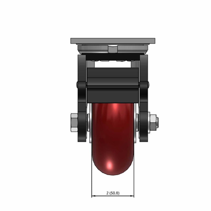 5"x2" USA-Rig Top Total Lock Caster with MAX-Efficiency Maroon Wheel