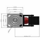 5"x2" USA-Rig Top Total Lock Caster with MAX-Efficiency Maroon Wheel