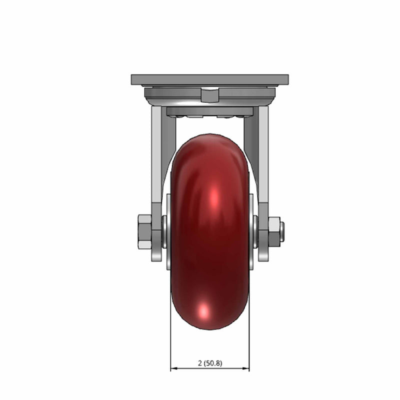 5"x2" USA-Rig Swivel Caster with MAX-Efficiency Maroon Wheel