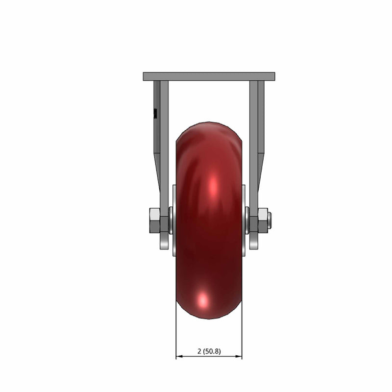 6"x2" USA-Rig 7.5" High Rigid Caster with MAX-Efficiency Maroon Wheel