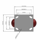 6"x2" USA-Rig 7.5" High Rigid Caster with MAX-Efficiency Maroon Wheel