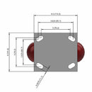 6"x2" USA-Rig Rigid Caster with MAX-Efficiency Maroon Wheel