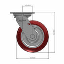 6"x2" USA-Rig 7.5" High Swivel Caster with MAX-Efficiency Maroon Wheel