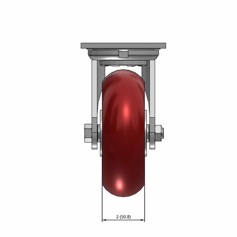 6"x2" USA-Rig Swivel Caster with MAX-Efficiency Maroon Wheel
