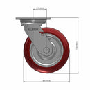 6"x2" USA-Rig Swivel Caster with MAX-Efficiency Maroon Wheel