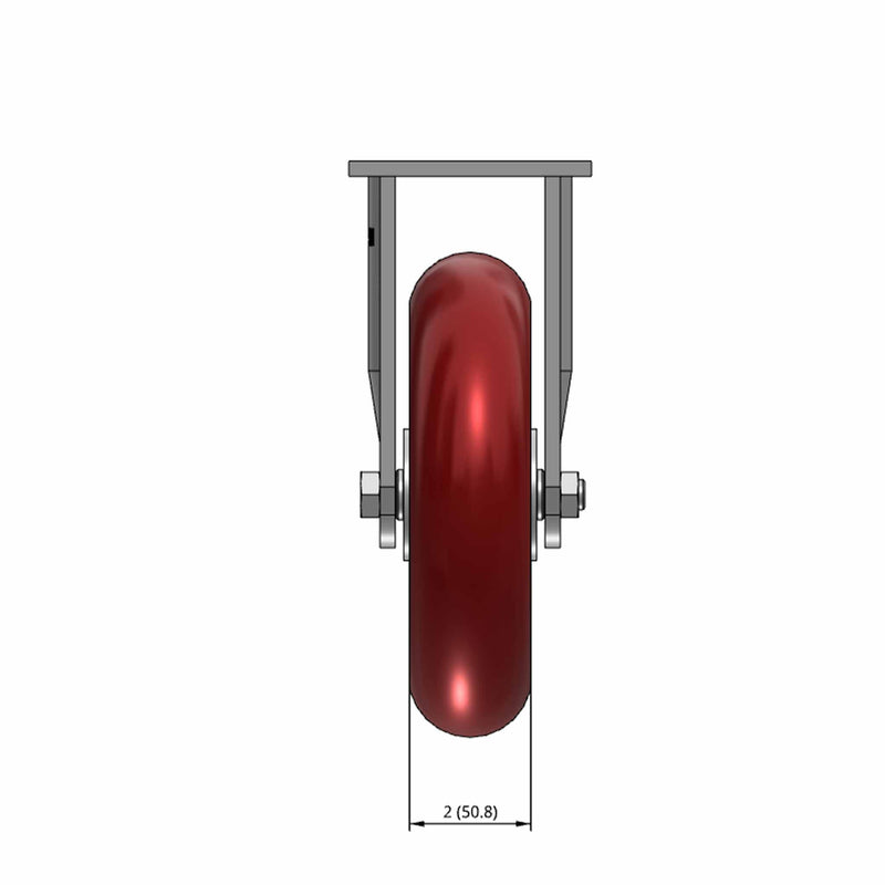 8"x2" USA-Rig Rigid Caster with MAX-Efficiency Maroon Wheel