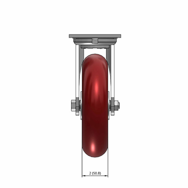 8"x2" USA-Rig Swivel Caster with MAX-Efficiency Maroon Wheel