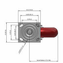 8"x2" USA-Rig Swivel Caster with MAX-Efficiency Maroon Wheel