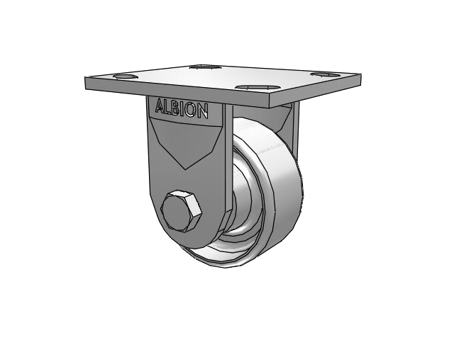 USA-Rig 3.25"x1.5" Cast Iron Wheel Rigid Caster with 4"x4.5" Plate