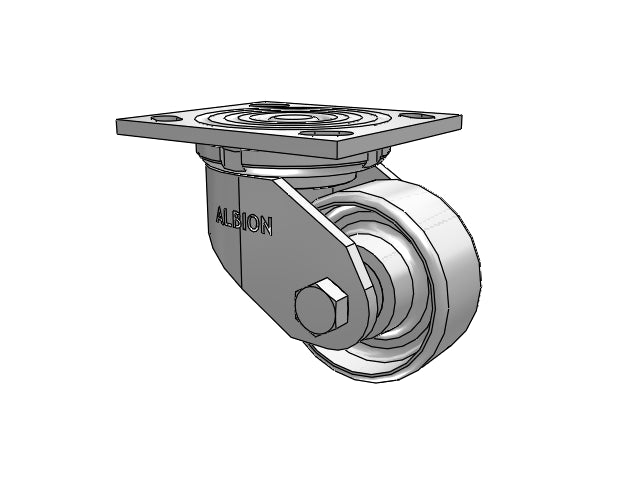 USA-Rig 3.25"x1.5" Cast Iron Wheel Caster with 4"x4.5" Plate