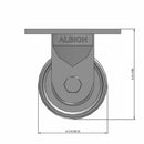 3.25"x2" USA-Rig Rigid Caster with Heavy-Duty Cast Iron Wheel