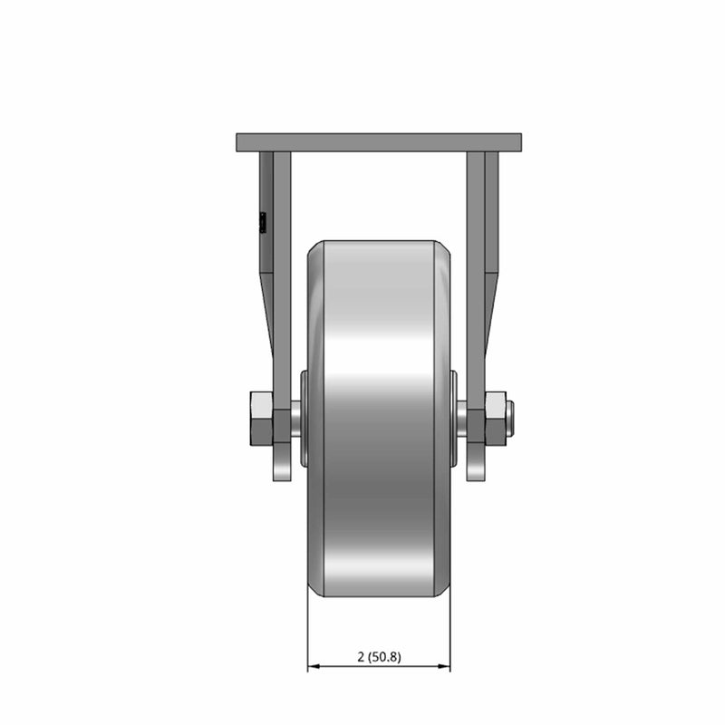5"x2" USA-Rig Rigid Caster with Heavy-Duty Cast Iron Wheel