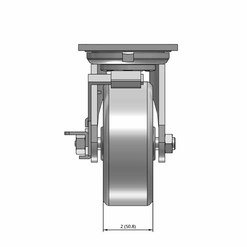 5"x2" USA-Rig Side Locking Caster with Heavy-Duty Cast Iron Wheel