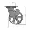 5"x2" USA-Rig Side Locking Caster with Heavy-Duty Cast Iron Wheel