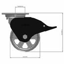 5"x2" USA-Rig Top Total Lock Caster with Heavy-Duty Cast Iron Wheel