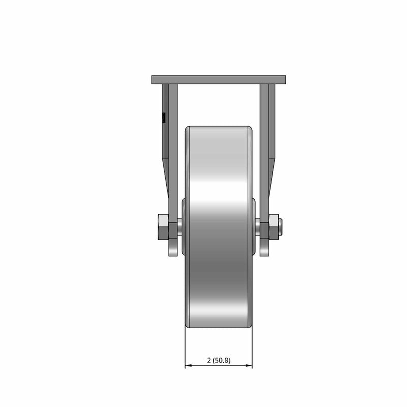 6"x2" USA-Rig 7.5" High Rigid Caster with Heavy-Duty Cast Iron Wheel