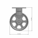 6"x2" USA-Rig 7.5" High Rigid Caster with Heavy-Duty Cast Iron Wheel